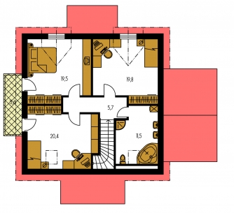 Mirror image | Floor plan of second floor - PREMIER 190